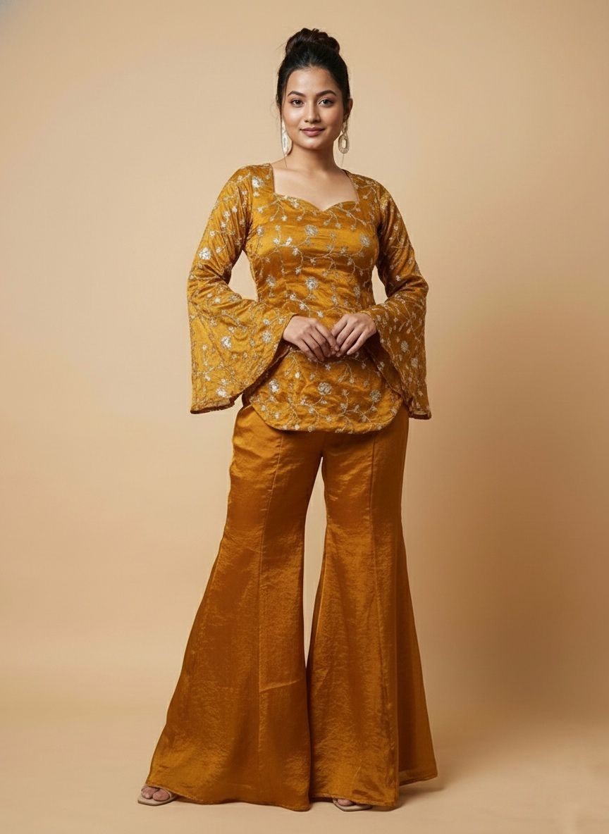 Designer Indian Pakistani top plazzo Bollywood Dress Party Wear Suit wedding