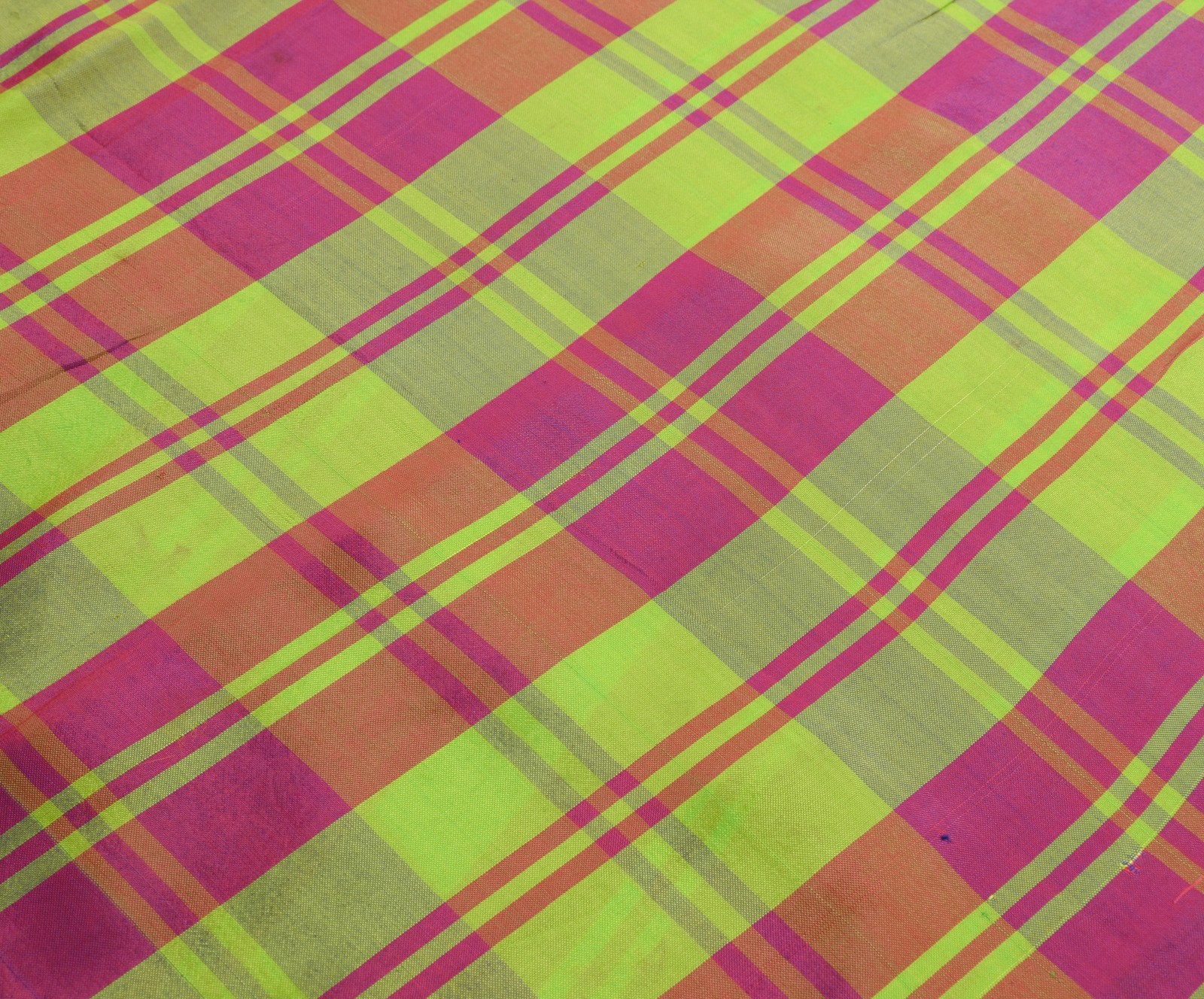 Sushila Vintage Silk Handwoven Multi-Color Checks Assam Pattu Saree Broad Border