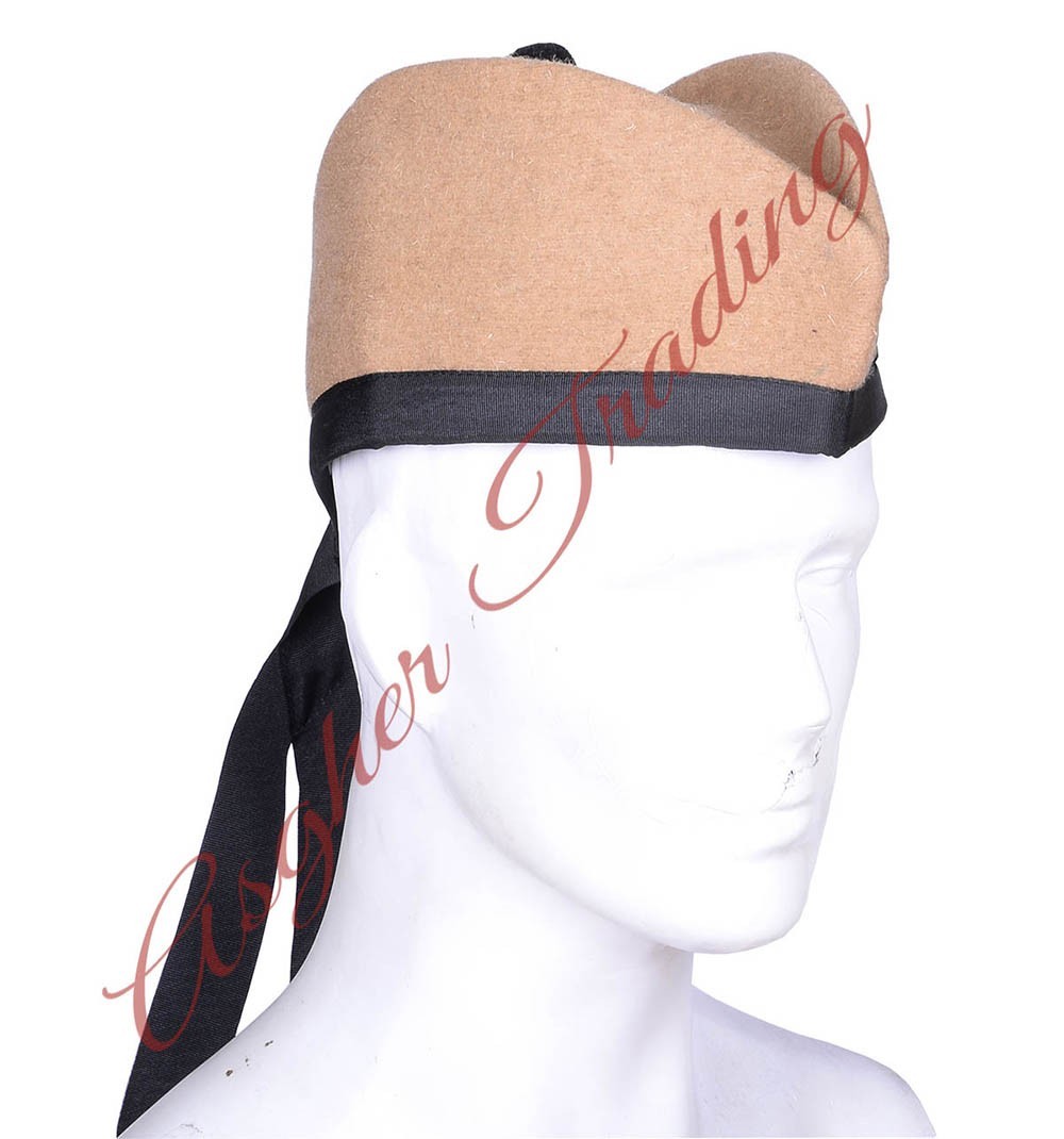 Scottish Military Traditional Kilt Cap – 100% Wool Khaki Glengarry Hats