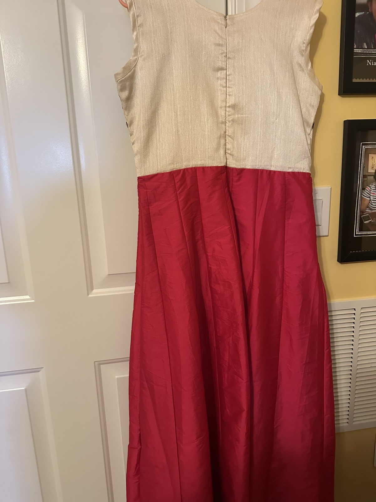 Beautiful Embroidered Anarkali 3 pc Pants silk set Designer Wear Was used once!