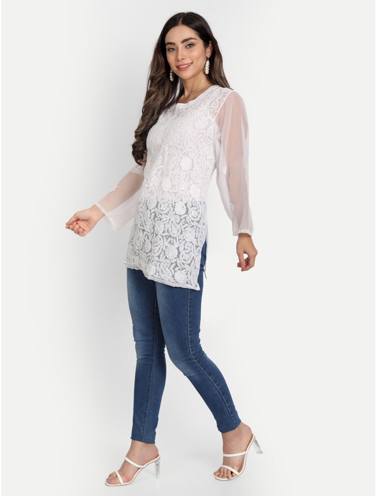 Kurti Chikankari for women short kurti georgette kurti soft fabric without inner