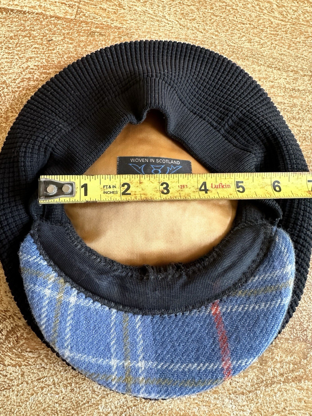 Lochcarron Tam O Shanter Cap Tartan Blue Wool Scotland One Size Costume VNTG