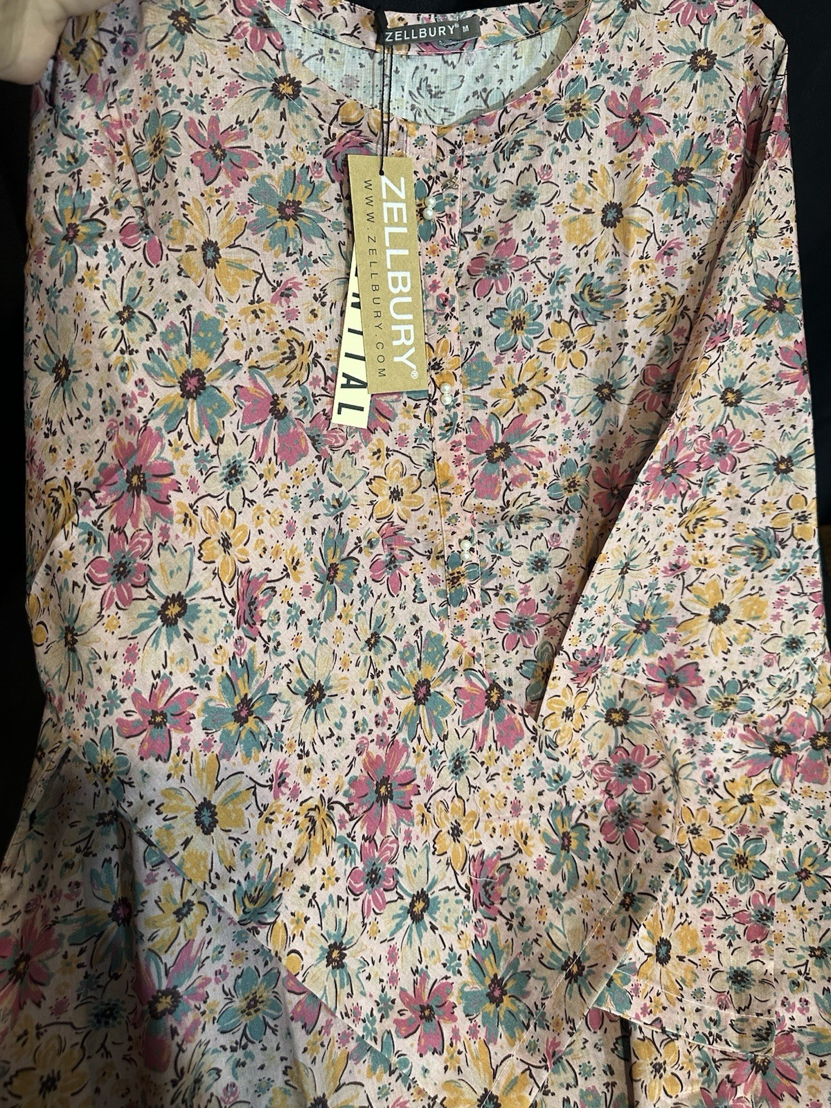 Zellbury Brand Lawn / Cotton Printed Shirt / Kurti – 1 Pc – Medium Only -$18