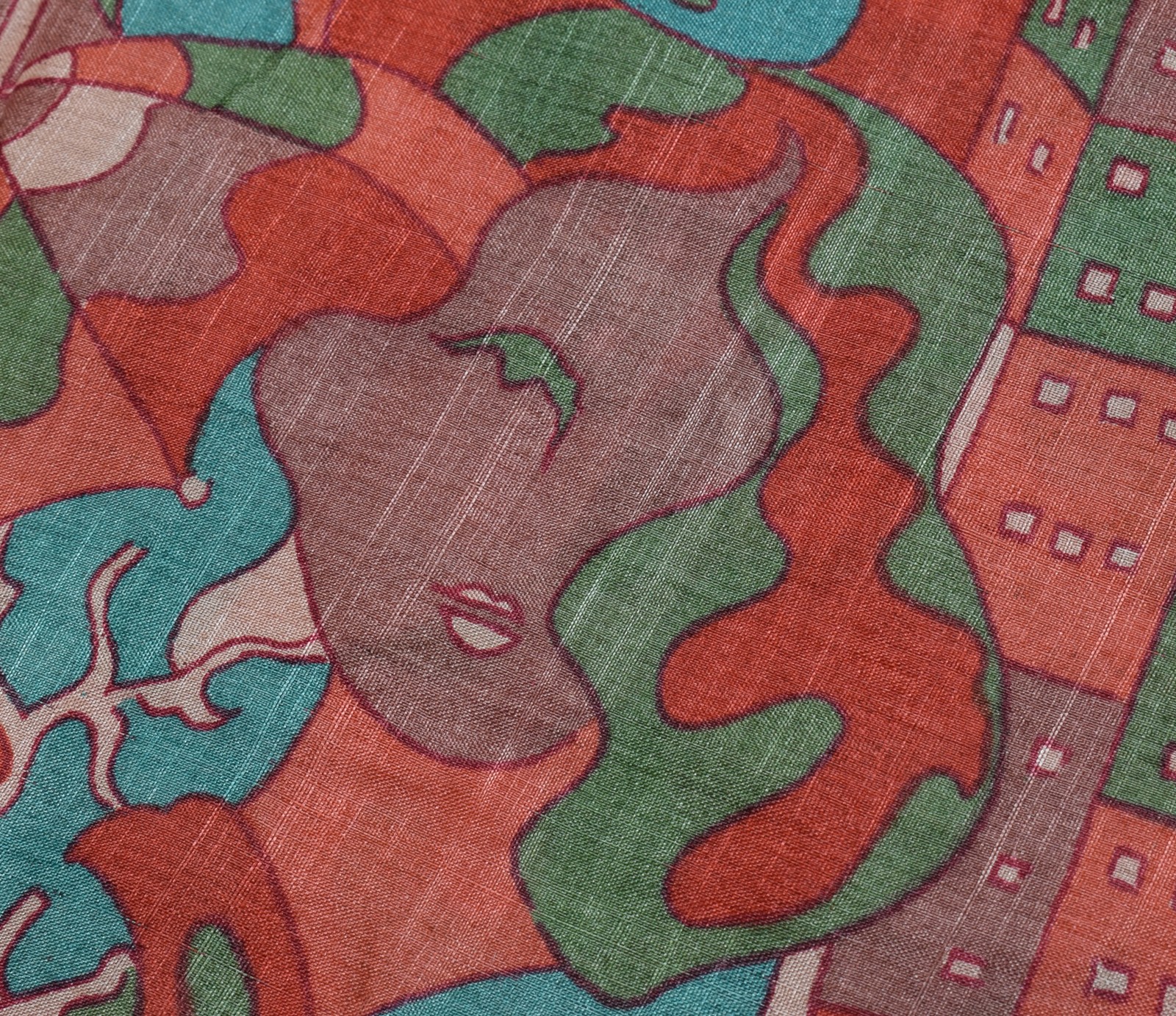 Sushila Vintage Multi-Color Saree 100% Pure Silk Printed 5 Yard Craft Fabric