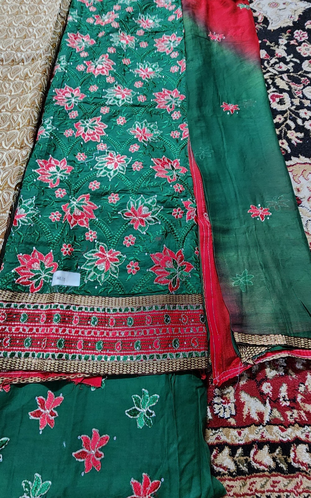 3 Peice Cotton Blend Unstitched open fabric Salwar Kameez dupatta suit Set