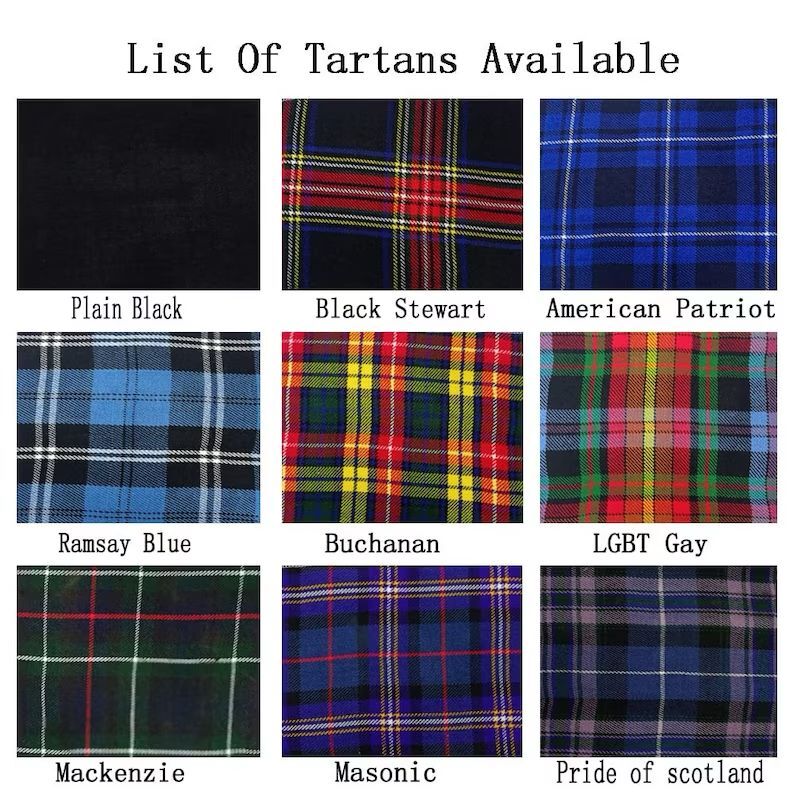 Scottish Tartan Fabric for kilt and other accessories are available in 40 clans.