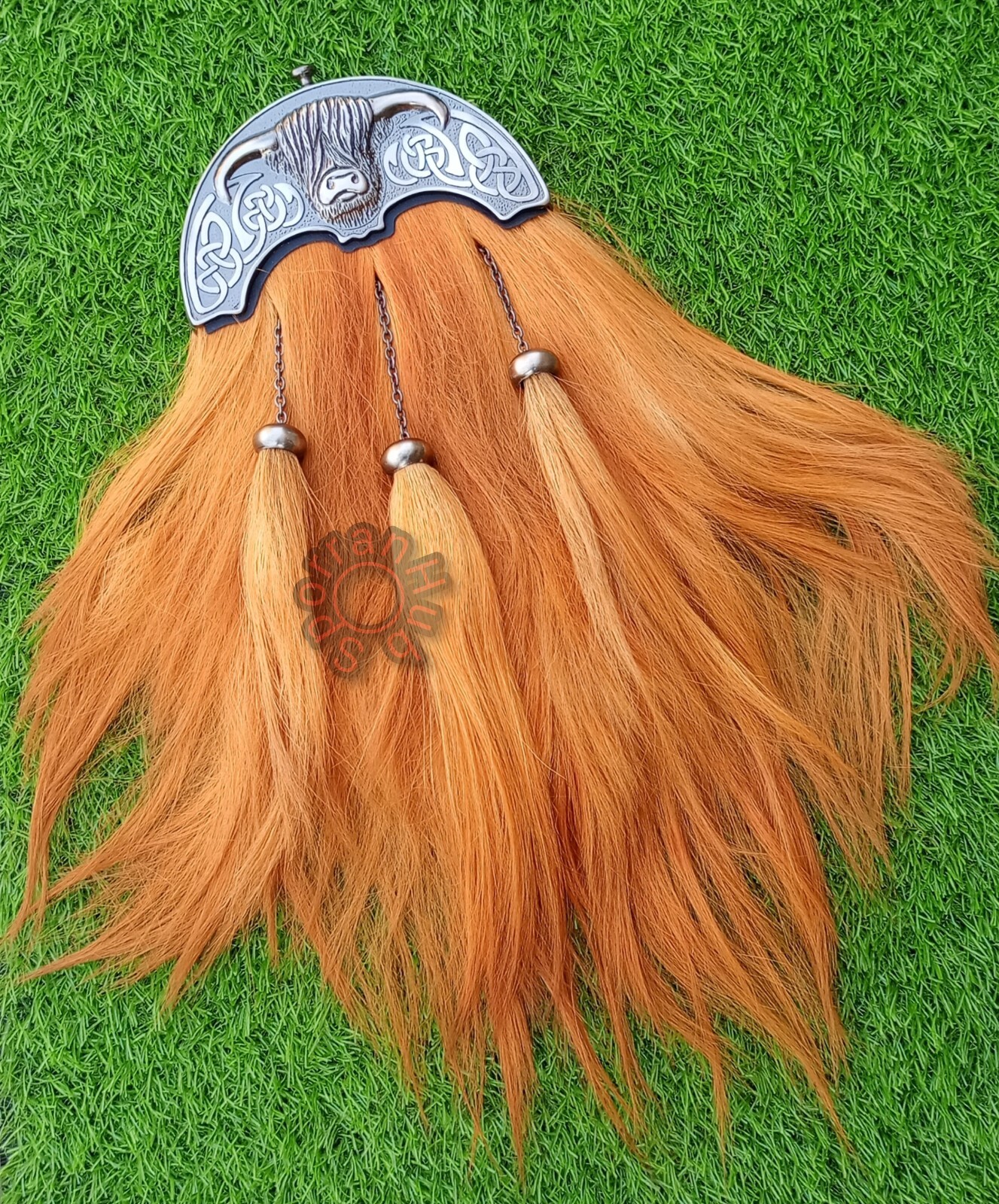 Highland Cow Dress Sporran with Highland Cow Antique Cantle High Quality Sporran