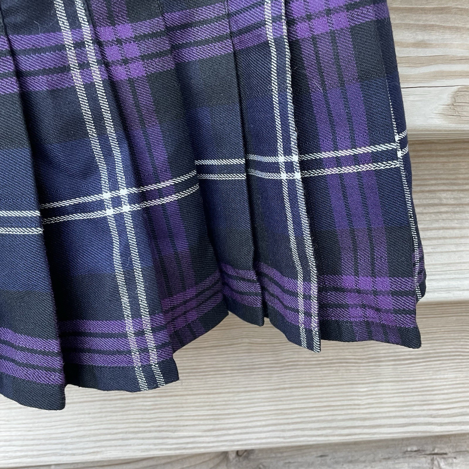 The Kilt navy blue purple Authentic Scottish Highlands Tartan skirt Women 18 NWT