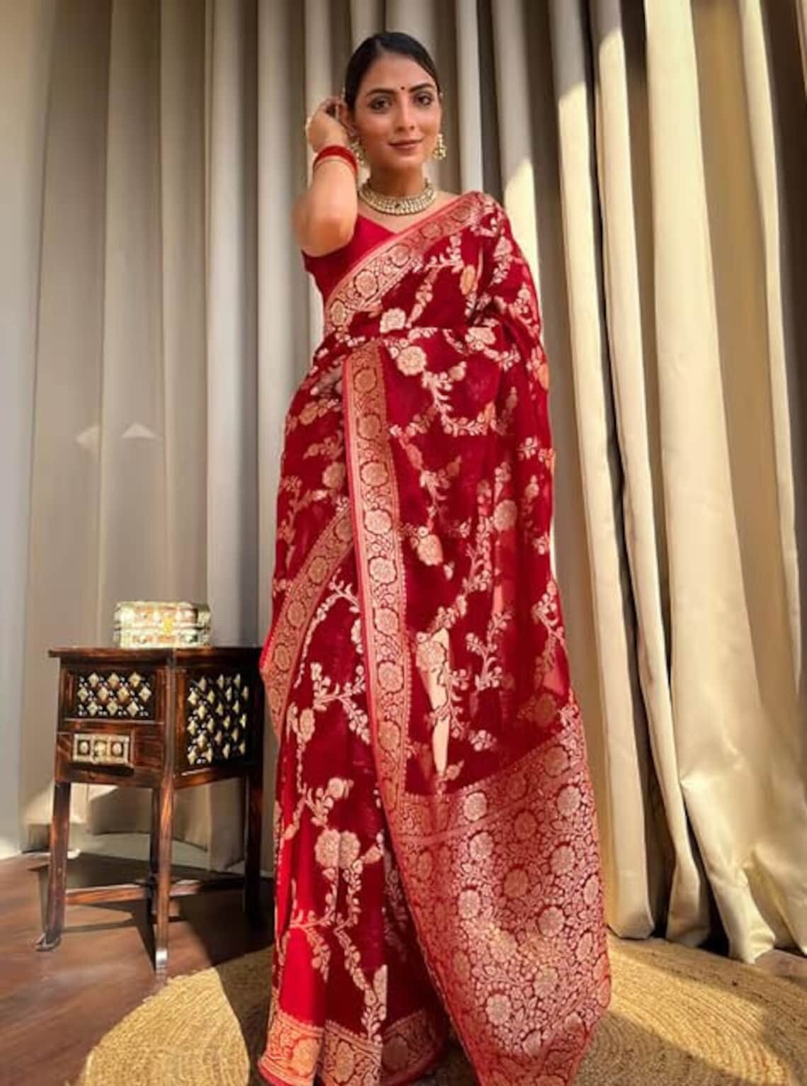 Silk Pure Zari Saree With Exclusive Zari Weaving All Over The Saree With Running