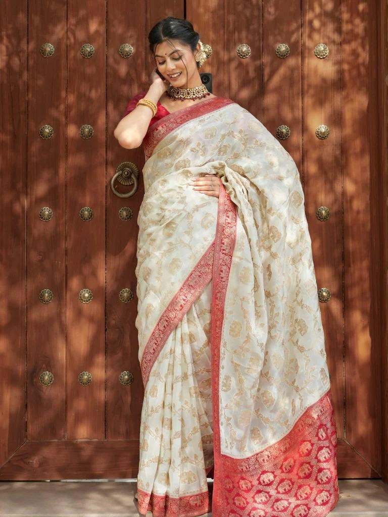 Fancy Georgette Party Saree Indian Sari Designer Wear Wedding Blouse Traditional