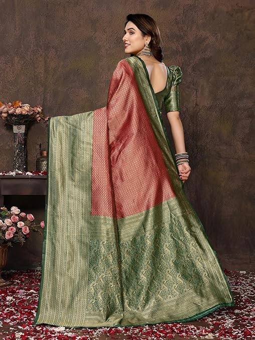 Women’s Banarasi Kanjivaram Art Silk Saree with Blouse Material