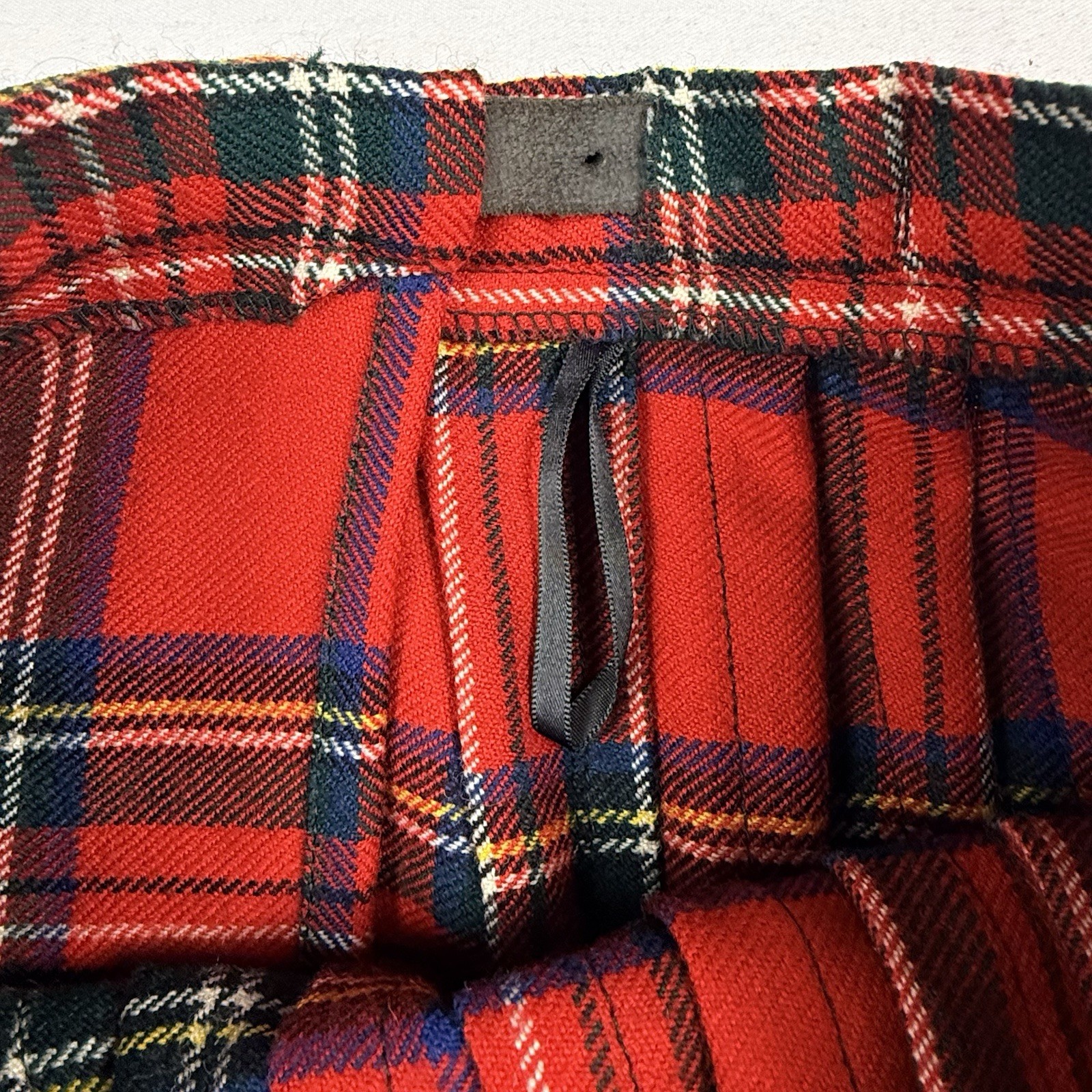 VTG Jedburgh Kiltmakers Tartan Kilt UK12 Red/Green Adjustable 100% Pure New Wool