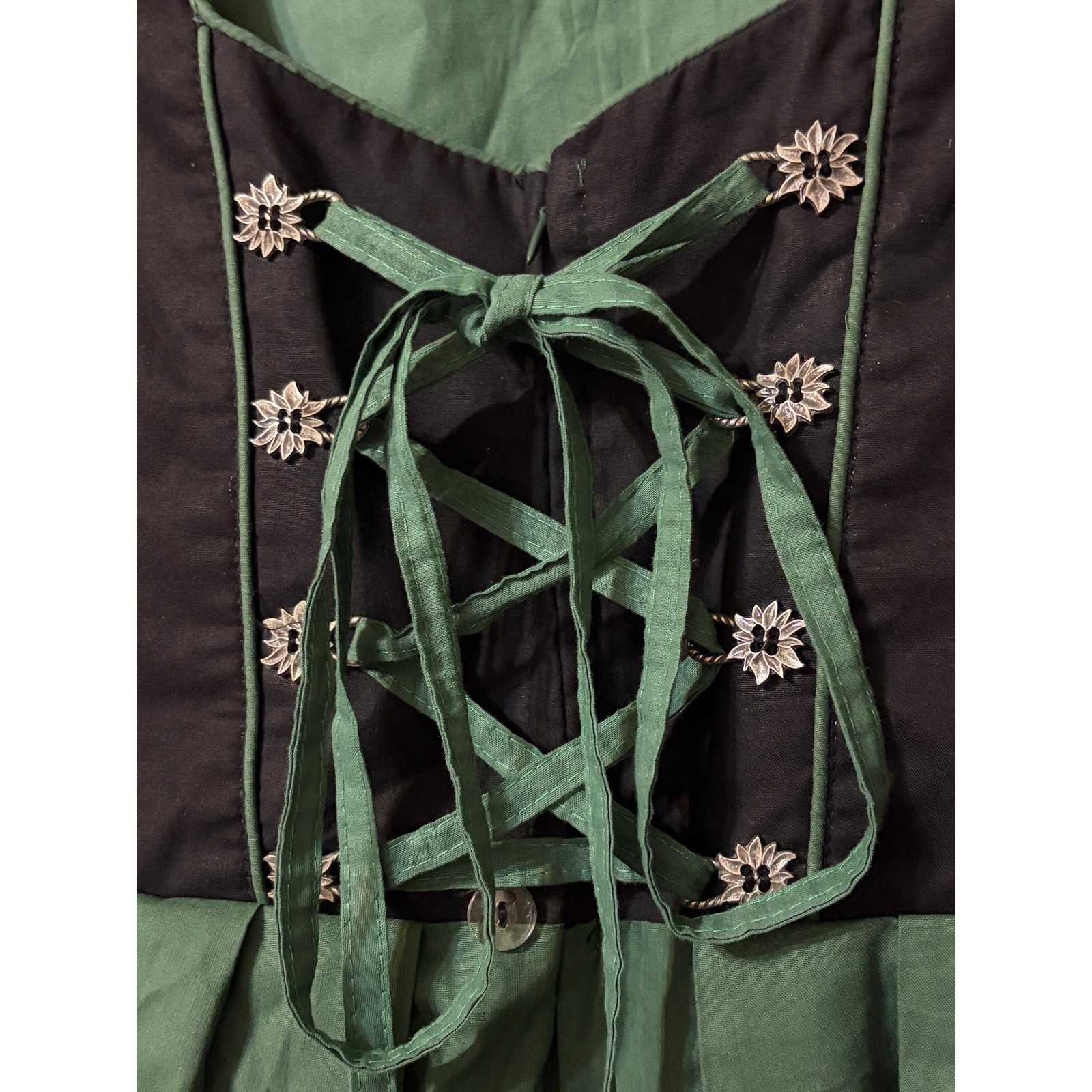 Alpenblum Oktoberfest Dirndl Dress Womens Sz18Green Black Bavarian Beer Festival