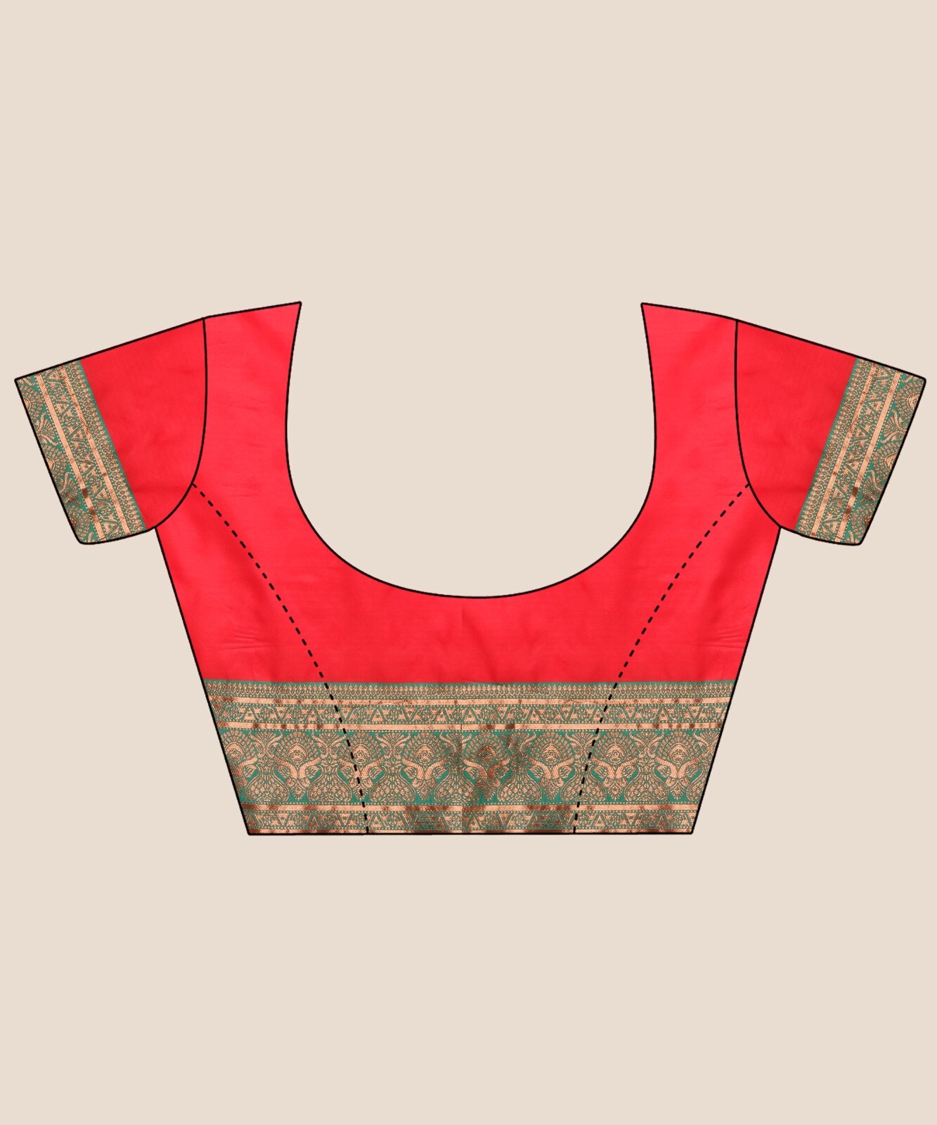 Areca Designer Kanjivaram Silk Red Mina saree blouses women Saree cut-5.5 meter