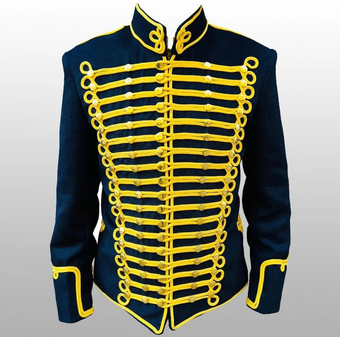 Navy Blue Hussars Jacket blue hussars Tunic jacket Military Uniform mens