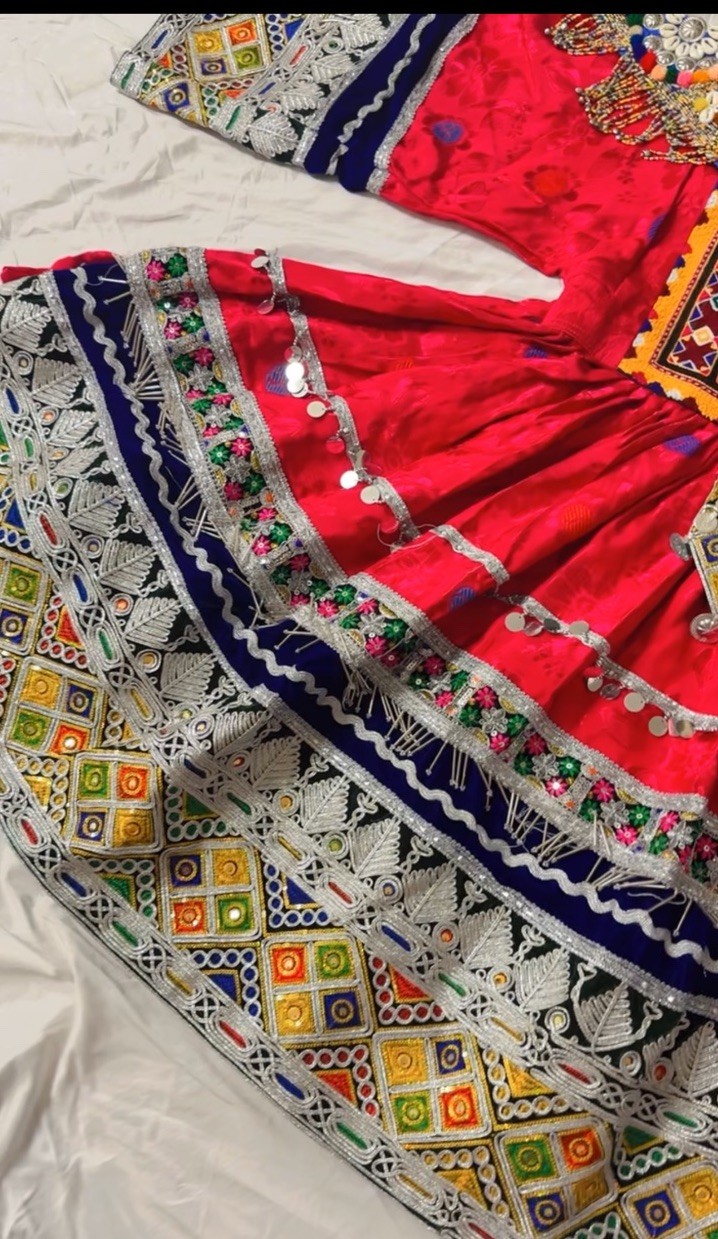 Traditional Ethnic Dress Multi-Color Red Embroidered Beaded Custom Women’s