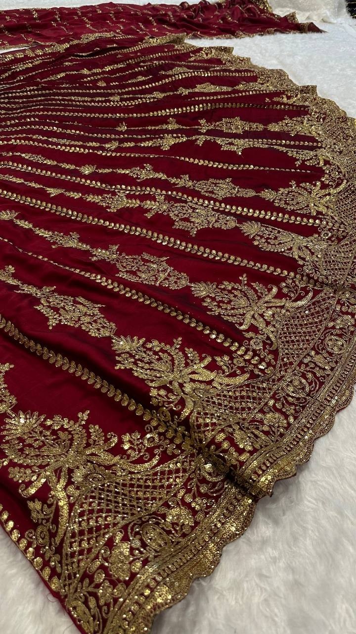Traditional Wear Maroon Kasturi Silk Lehenga Choli With Dupatta For Women