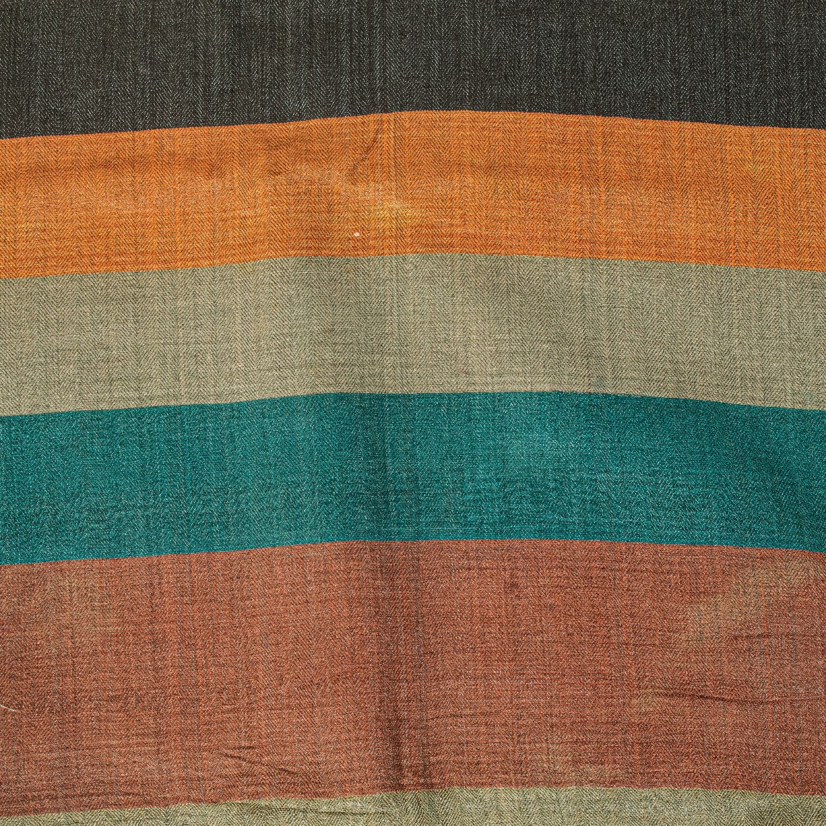 Sanskriti Vintage Green 100% Pure Woolen Saree Hand Paint Sari 6+Yd Craft Fabric