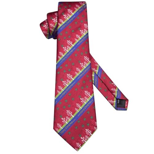 Christmas Tie Silk Christmas Ties for Men Green Red Black Red Green Blue White