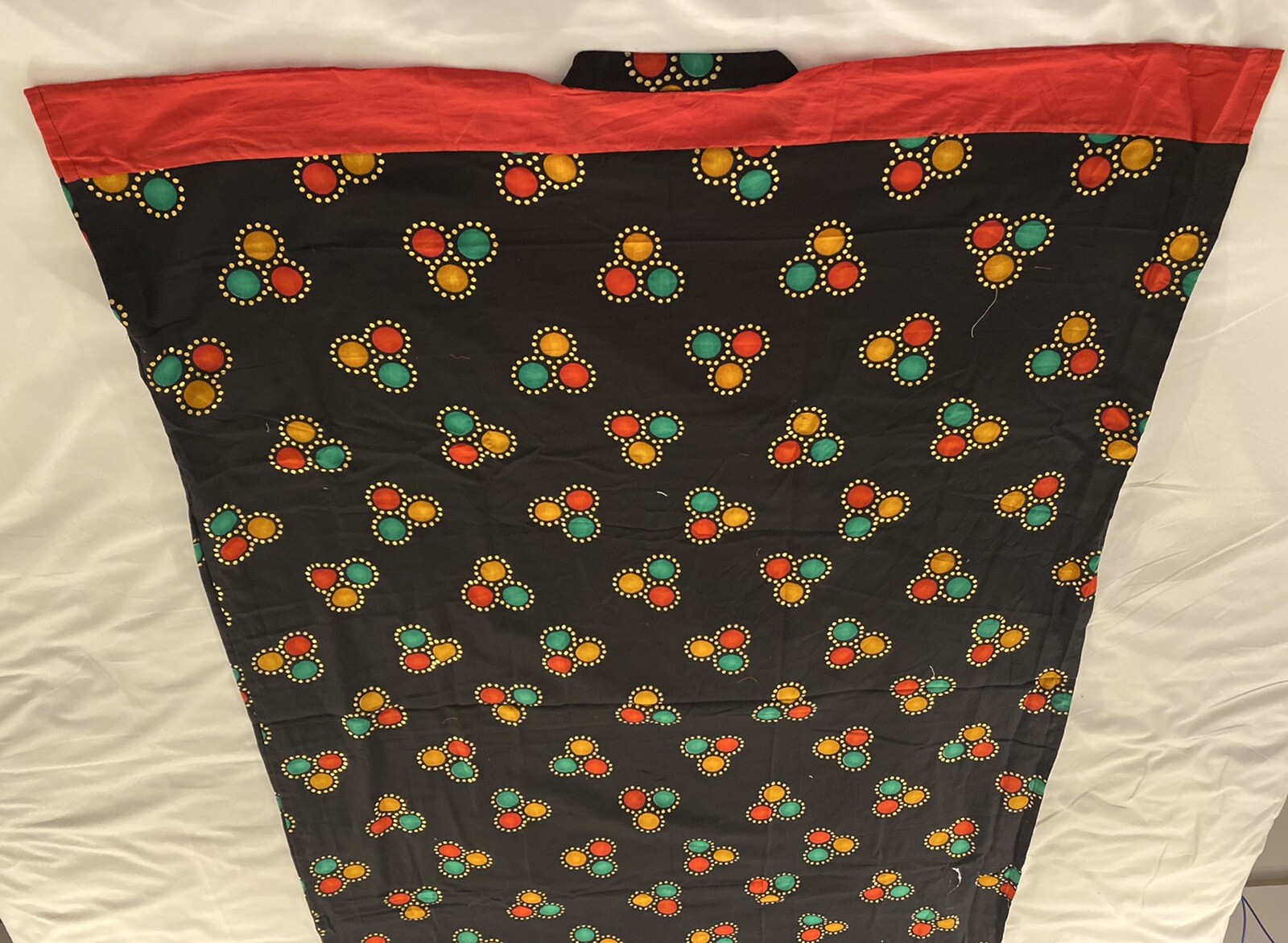 Kaftan Black Red Green African Print Tribal Women’s Men’s Unisex Cotton Orange