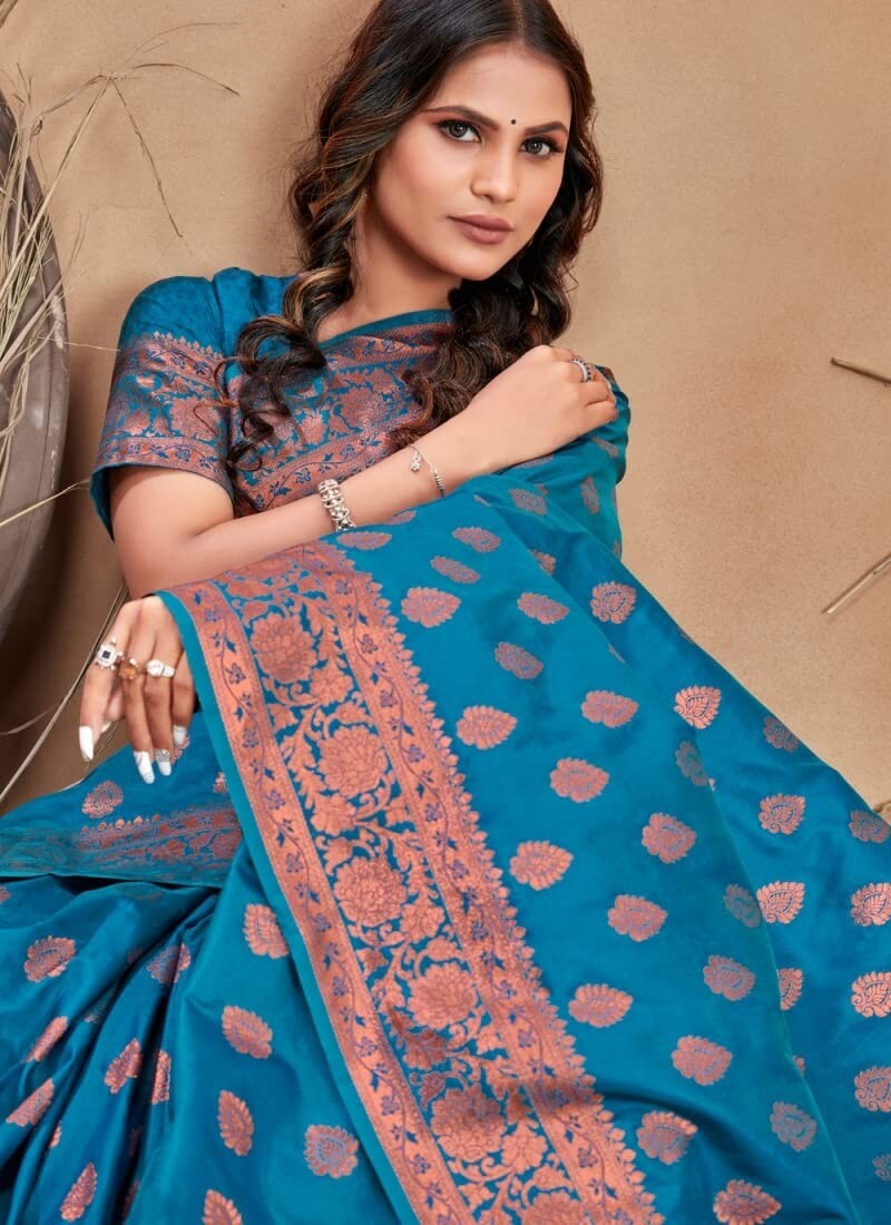 TRADITIONAL PARTY WEAR SOFT SILK INDIAN WEDDING WEAR KANJEEVARAM SAREE SARI