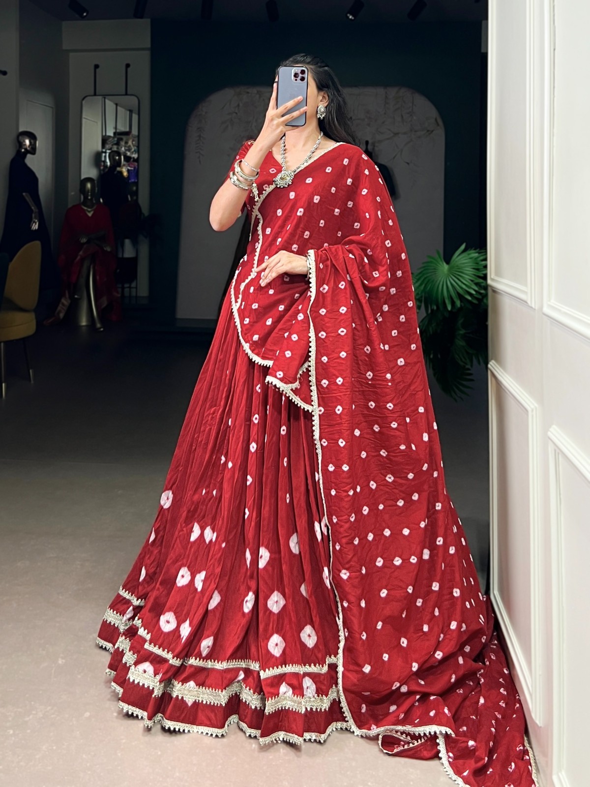 Women’s Pure Chanderi Lehenga Choli Family Function Wear