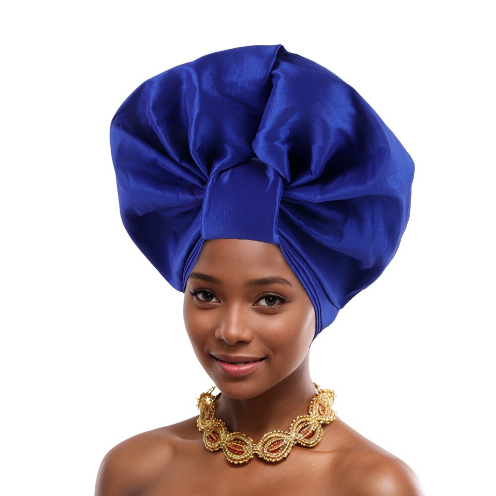 African Women Hijab Headtie Nigerian Auto Gele Wedding Party Hat Turban Aso Oke