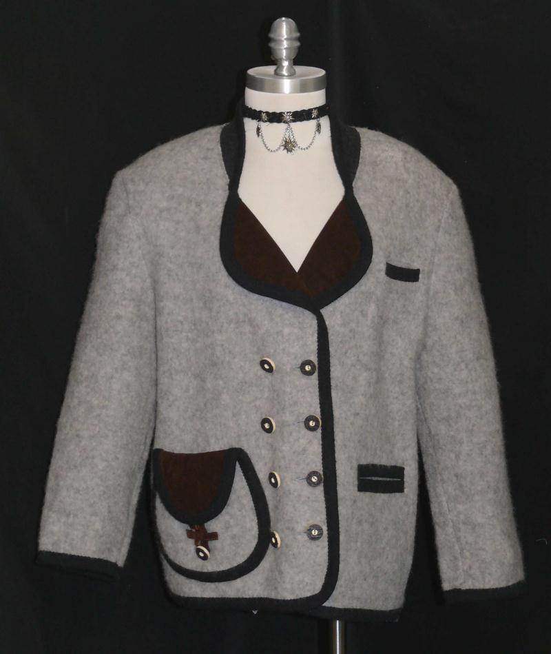 GRAY ~ WOOL & COTTON German SOFT Women Sport Riding JACKET Over Coat Eu 40 12 M