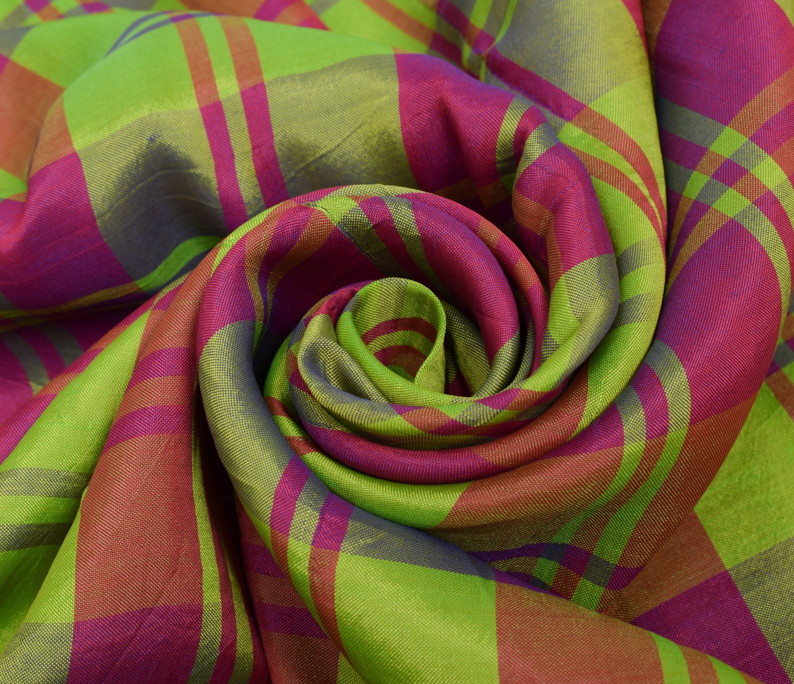 Sushila Vintage Silk Handwoven Multi-Color Checks Assam Pattu Saree Broad Border