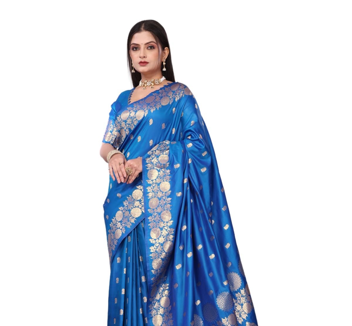 Womens Kanjivaram Banarasi Silk Patola saree with Unstitched blouse piece