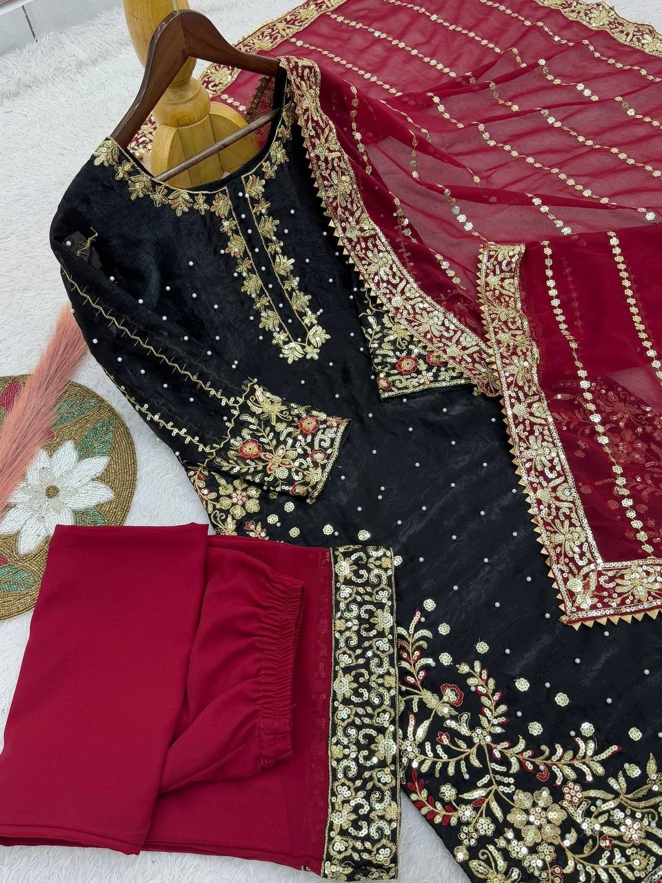 Heavy Reception Wear Heavy Fancy Micro Silk Salwar Kameez With Dupatta For Women