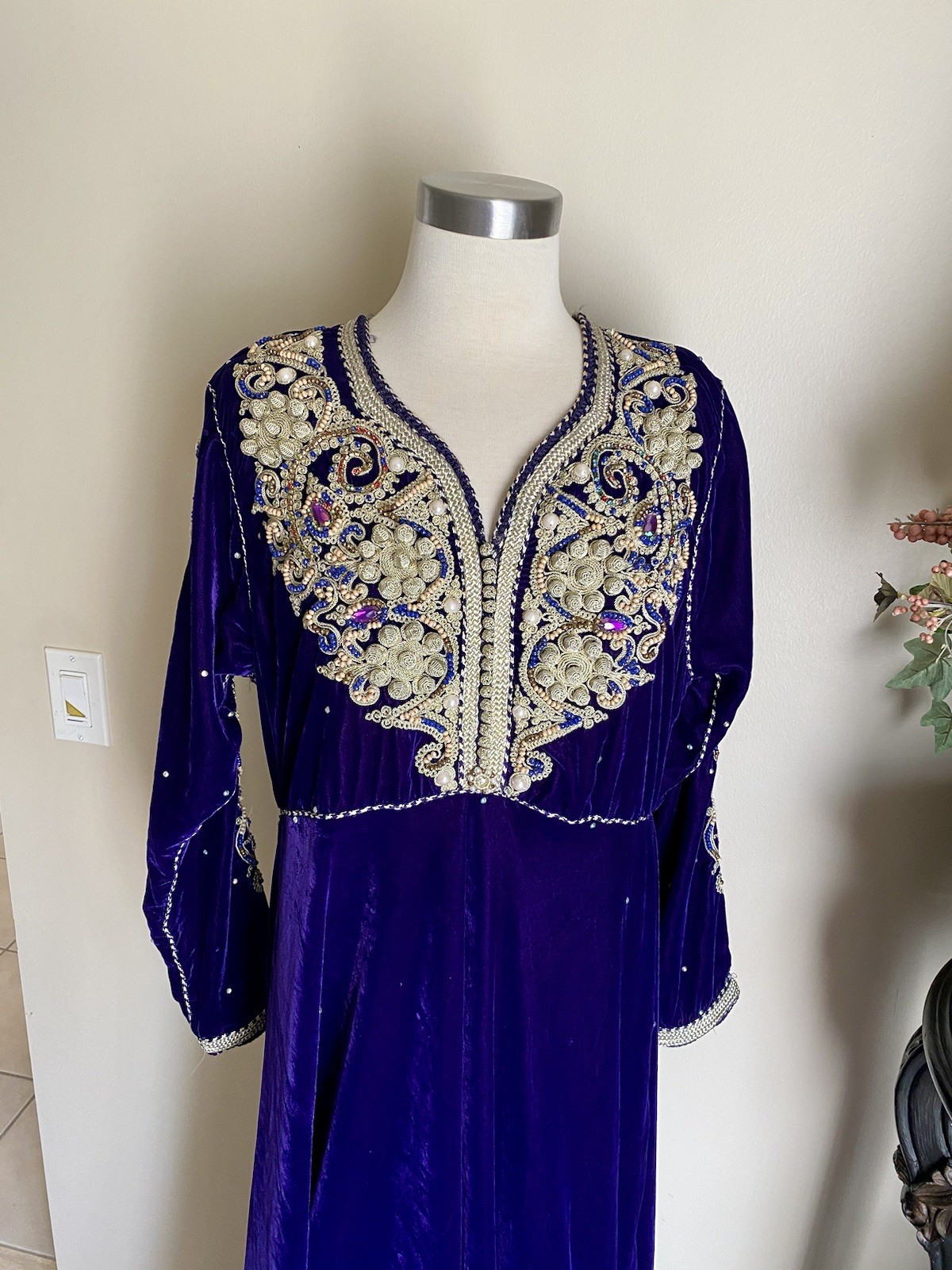 Velvet Flowy Anarkali Floor Length Indian Pakistani Wedding