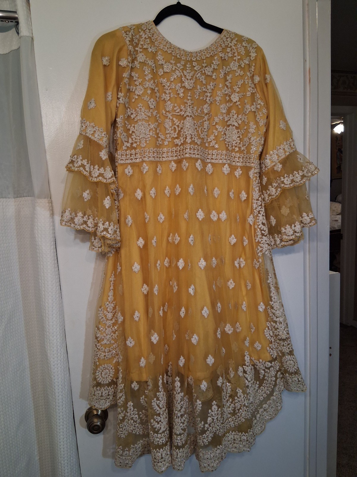 Aashirwad Creation PREMIUM SHARARA GOLD PARTY DRESS SALWAR KAMEEZ DESIGN YELLOW