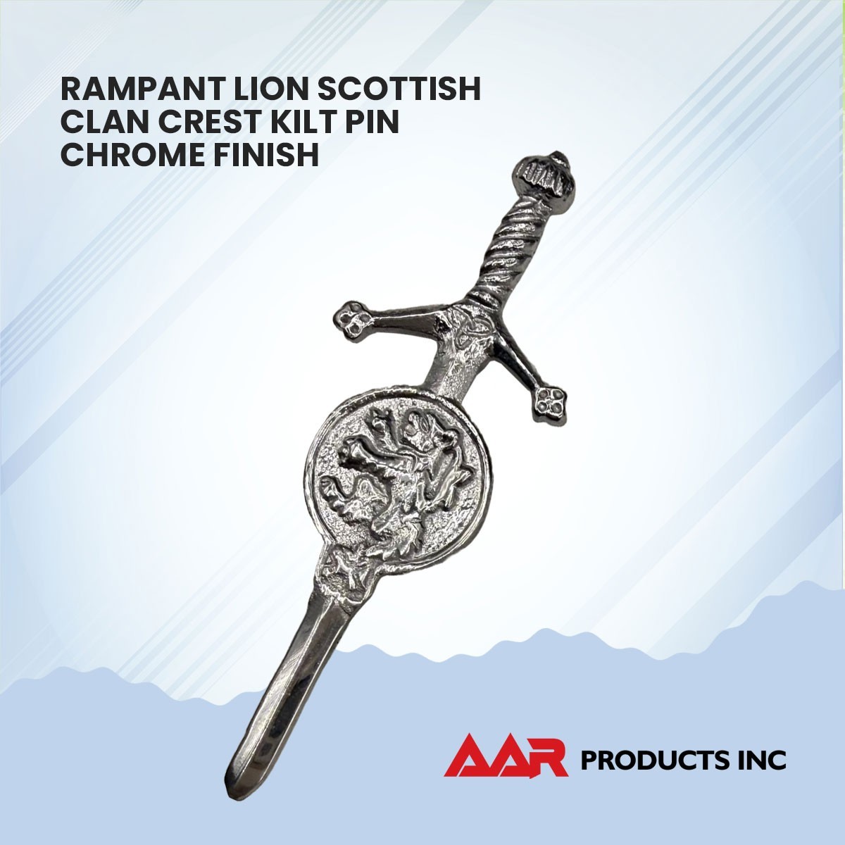 Rampant Lion Kilt Pin 3.5″ Antique Finish Scottish Highland Kilt Pin with Badge
