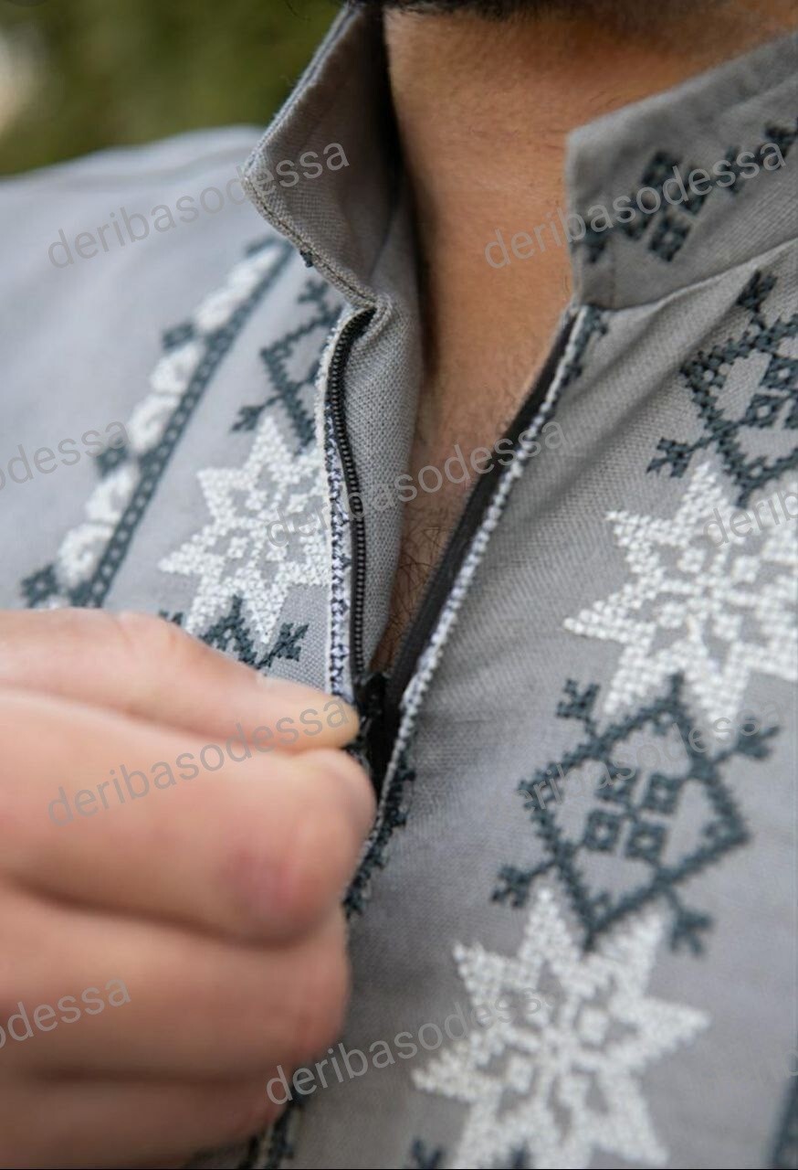 Traditional Ukrainian embroidered shirt for men Vyshyvanka S,M,L,XL,2XL,3XL,4XL