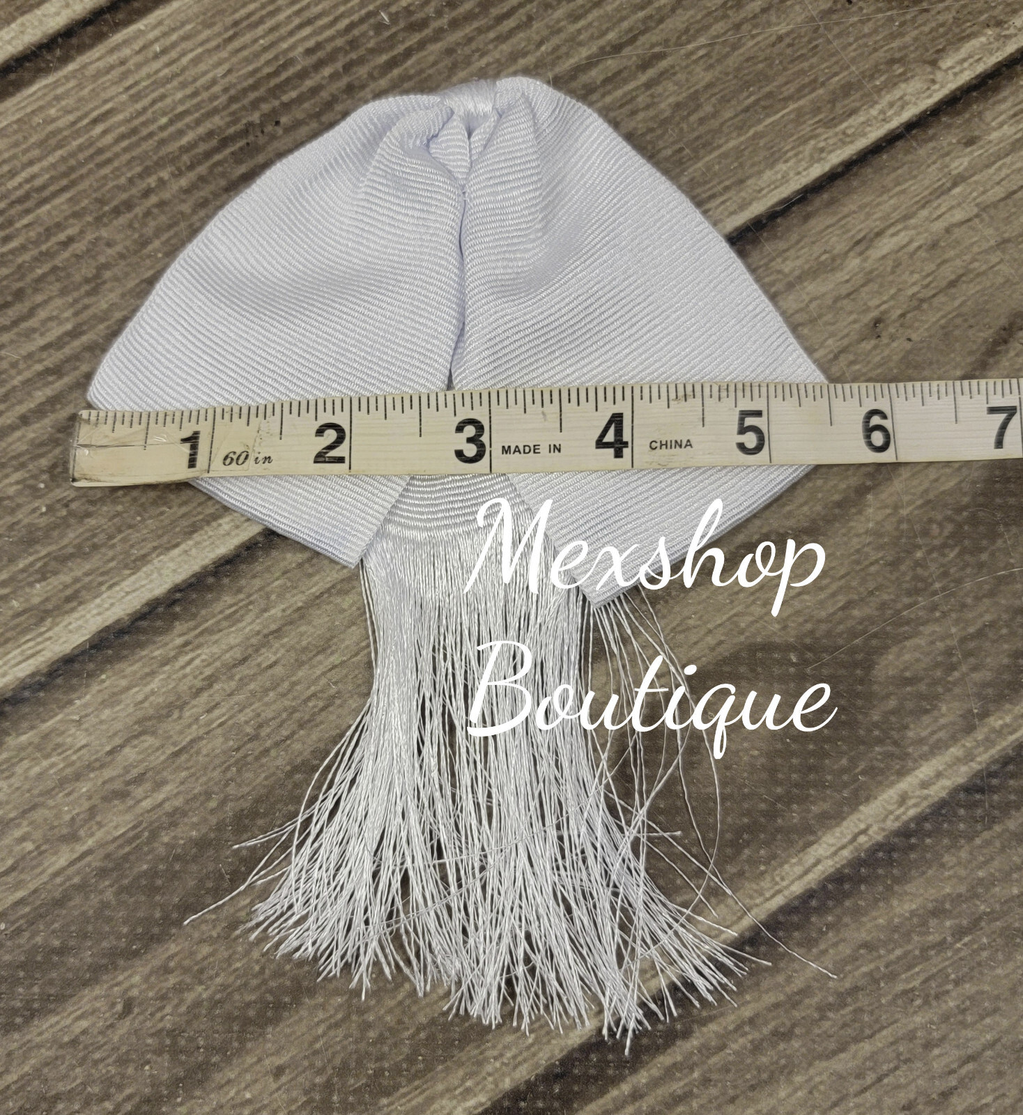 Economic Charro Mexican Bow Tie Handmade for Mexican Tailors, Color White