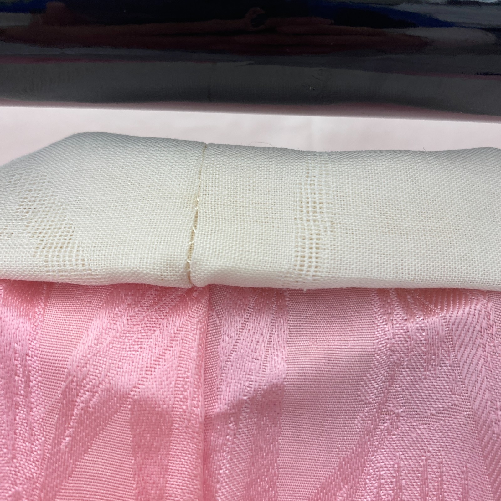 Japanese Vintage Kimono Polyester Pink No Lining Traditional Length 48 in