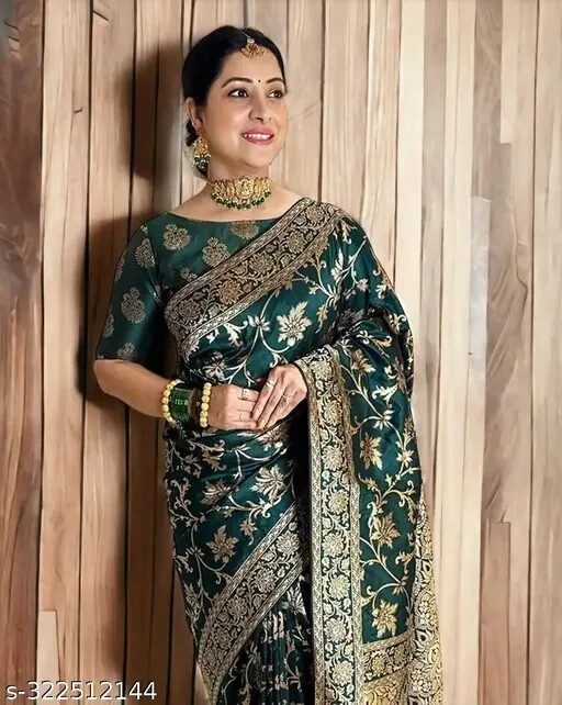 Heavy Golden Border saree, Jacquard Fabric saree, Kanjivaram saree