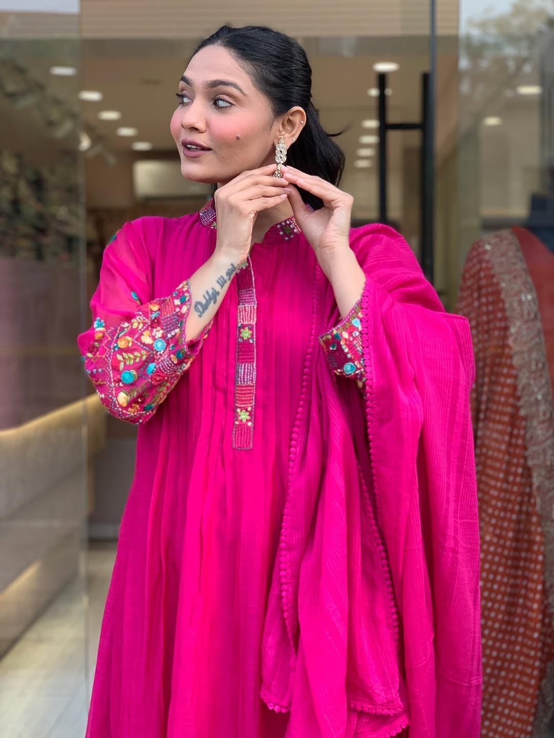 Fully Stitched Kurta Palazzo Dupatta Set Pakistani Salwar Kameez Readymade