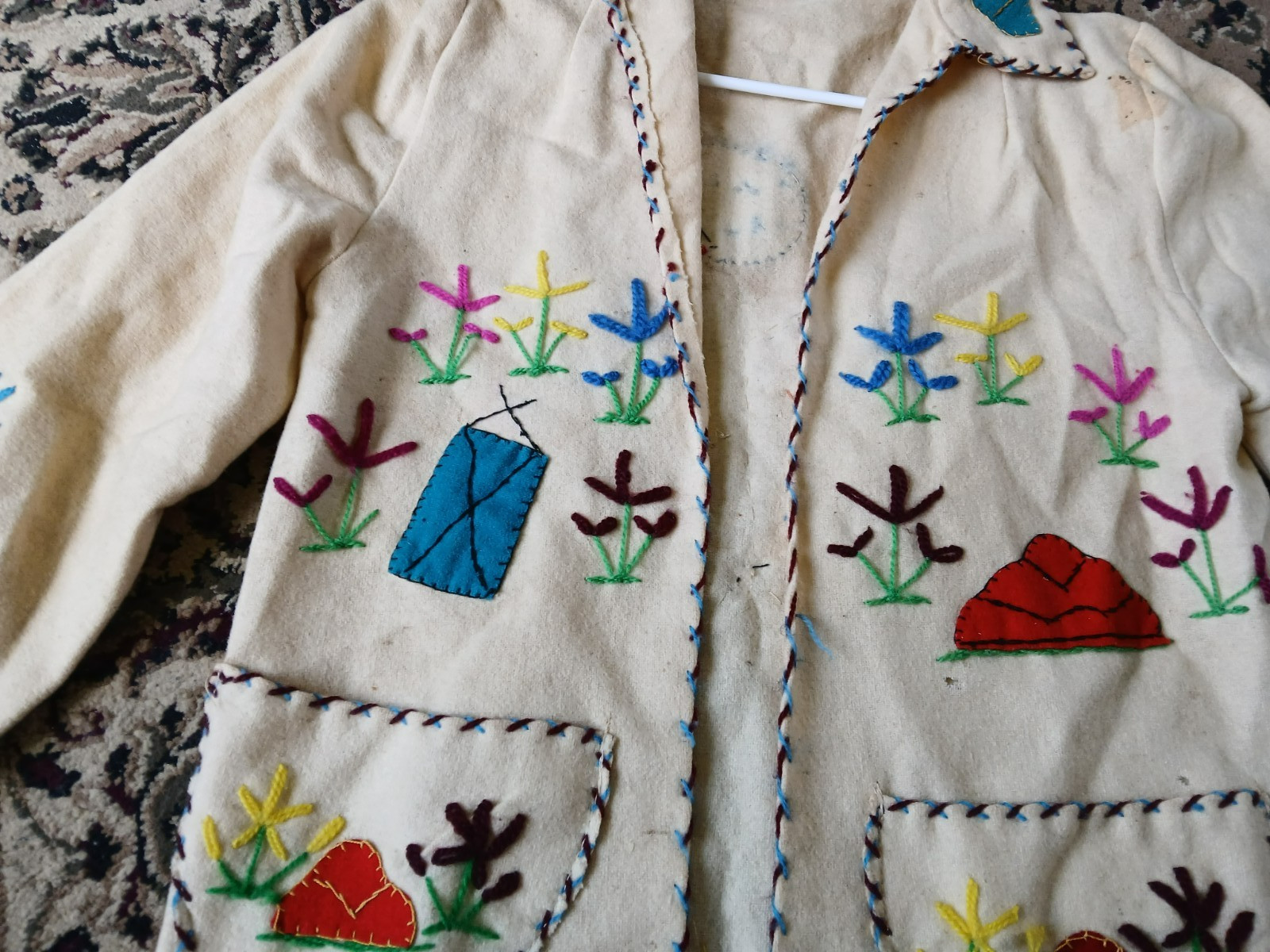 1940-1950 Mexican Souvenir Jacket Embroidered Wool