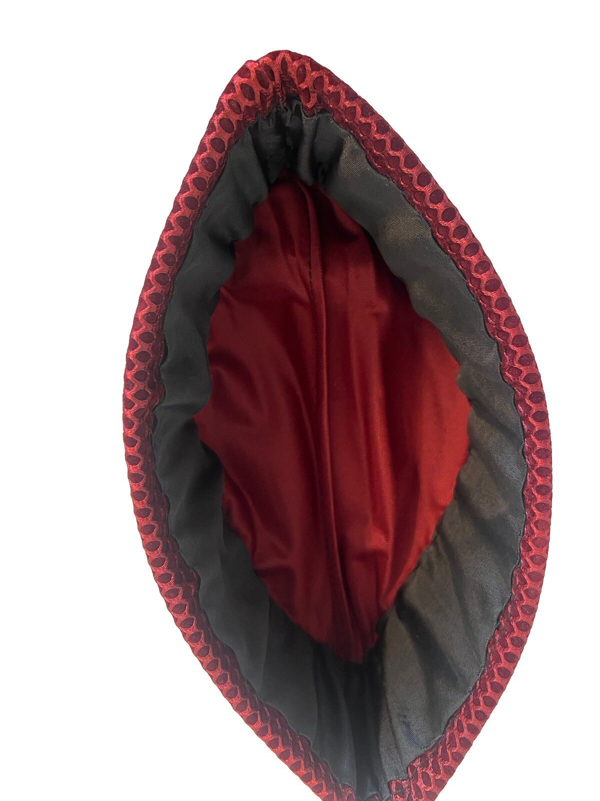 Men’s Dark Red Handmade African Traditional Mesh / Velvet Chieftaincy Hat.