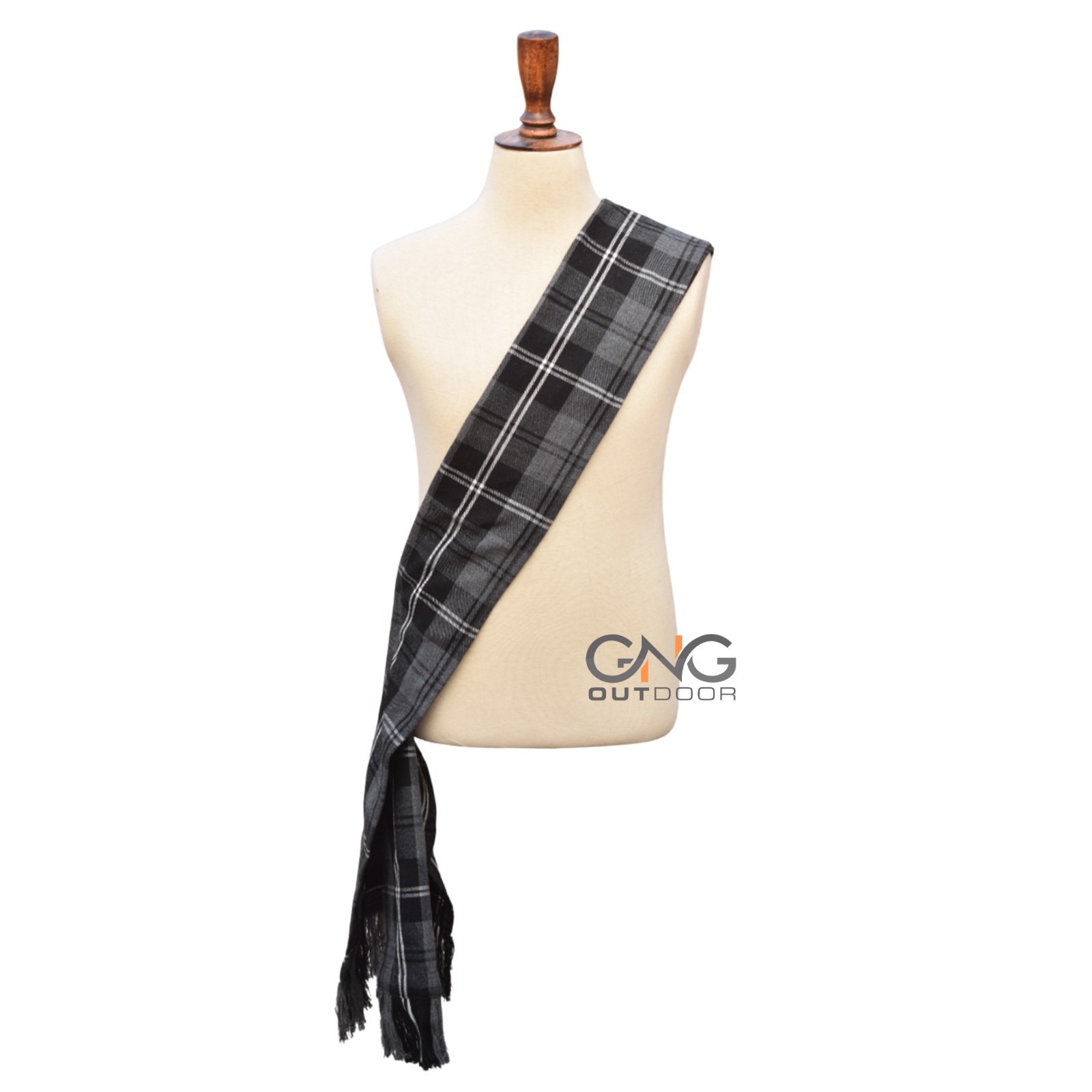 Ladies Hamilton Grey Tartan Sash for Women Size 90″ x 12″ Handmade tartan Scarf