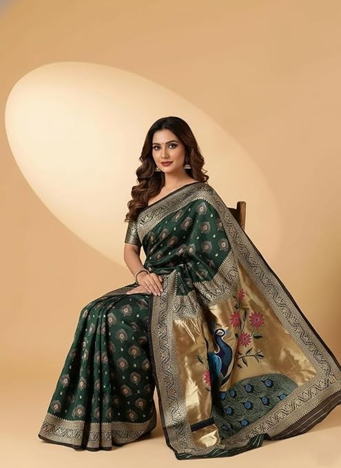 Women’s Banarasi Kanjivaram Art Silk Saree with Blouse Material