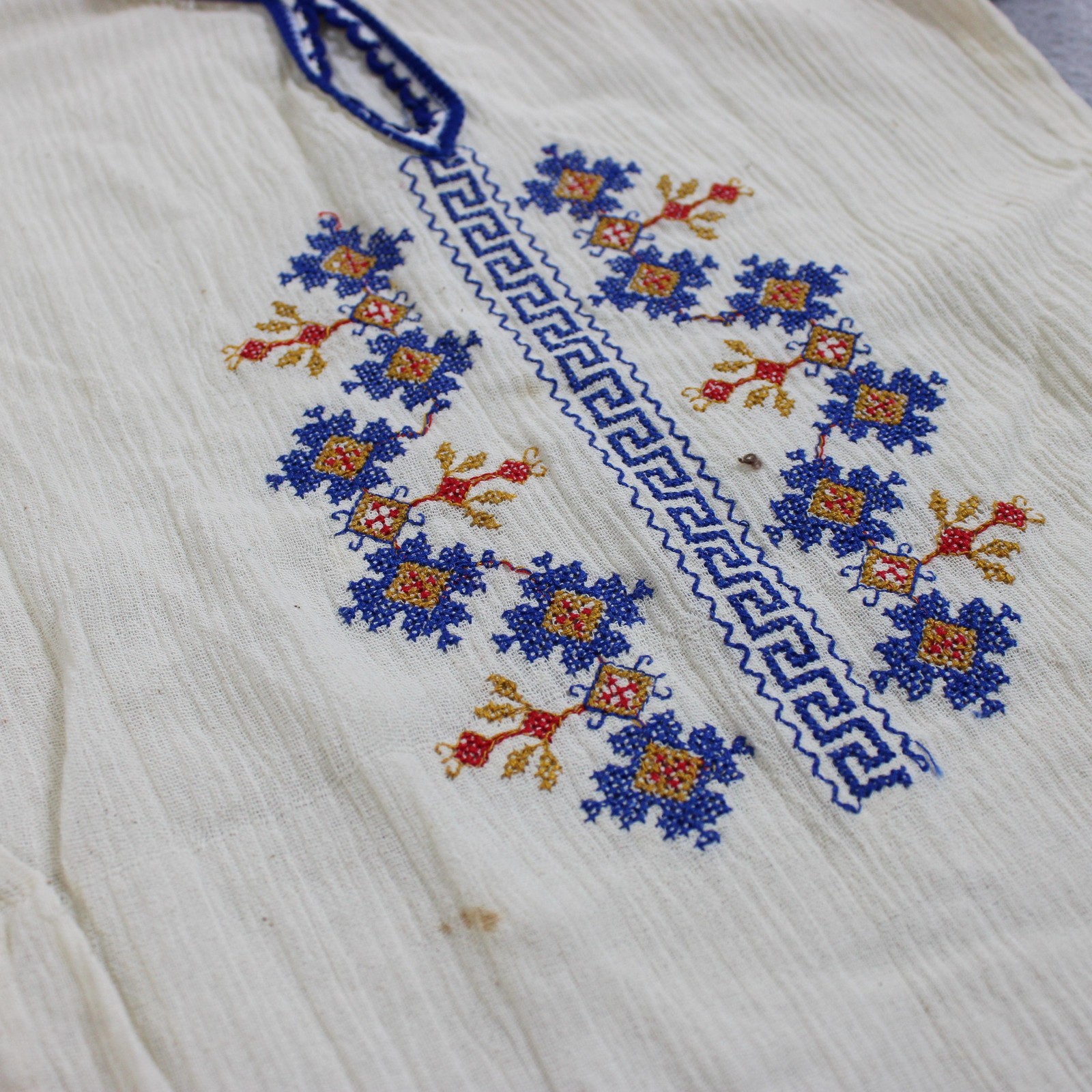 Vintage BETYK Shirt Vest Set Girls 3T/4T Red Greek Embroidered Gauze Folk Greece