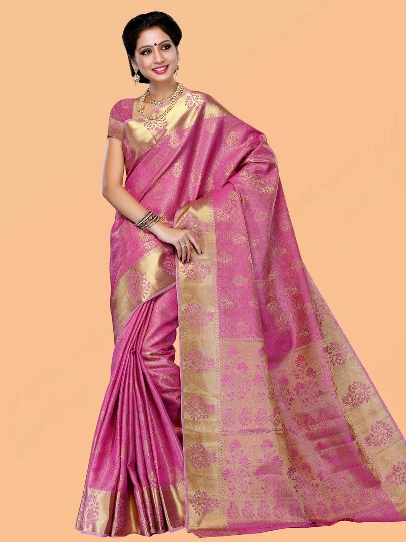 Mimosa Women’s Tussar Silk Saree with Blouse Size: 6.2