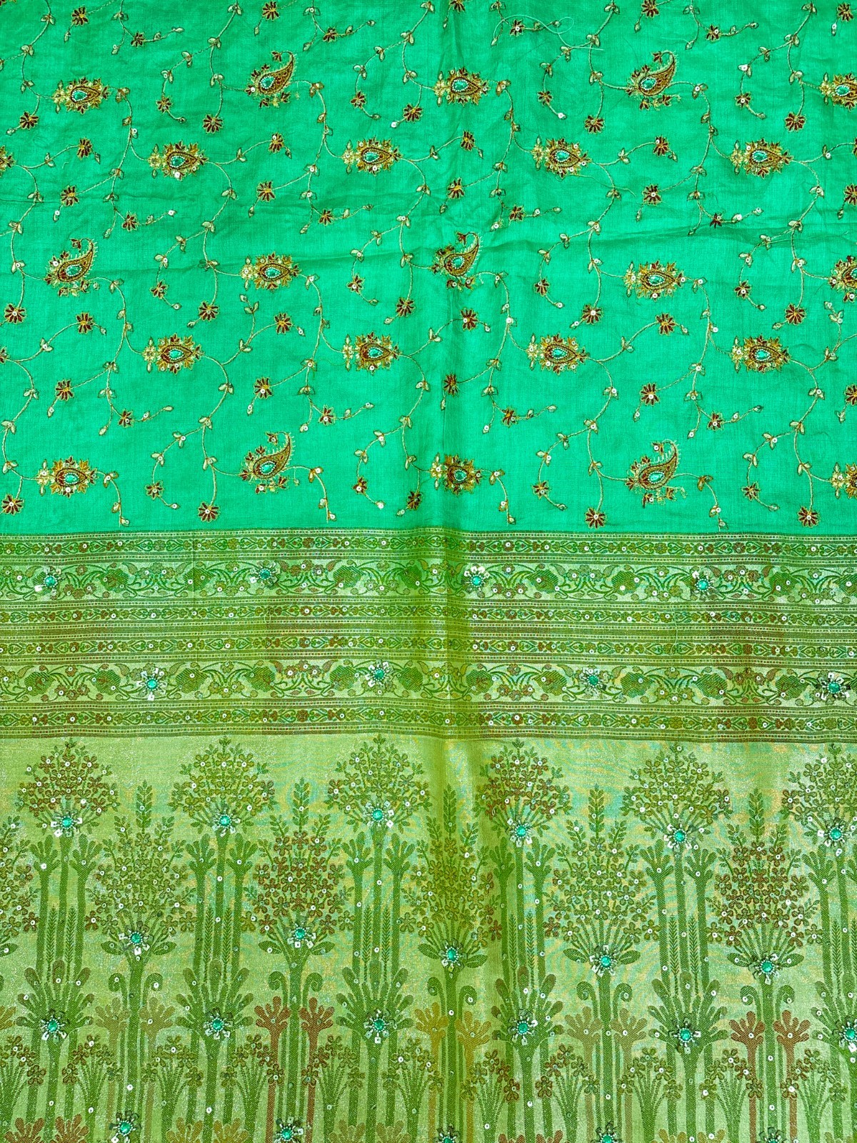 Vintage Tussar Silk Saree, Upcycled Printed Tussah Silk DIY Fabric TS1115