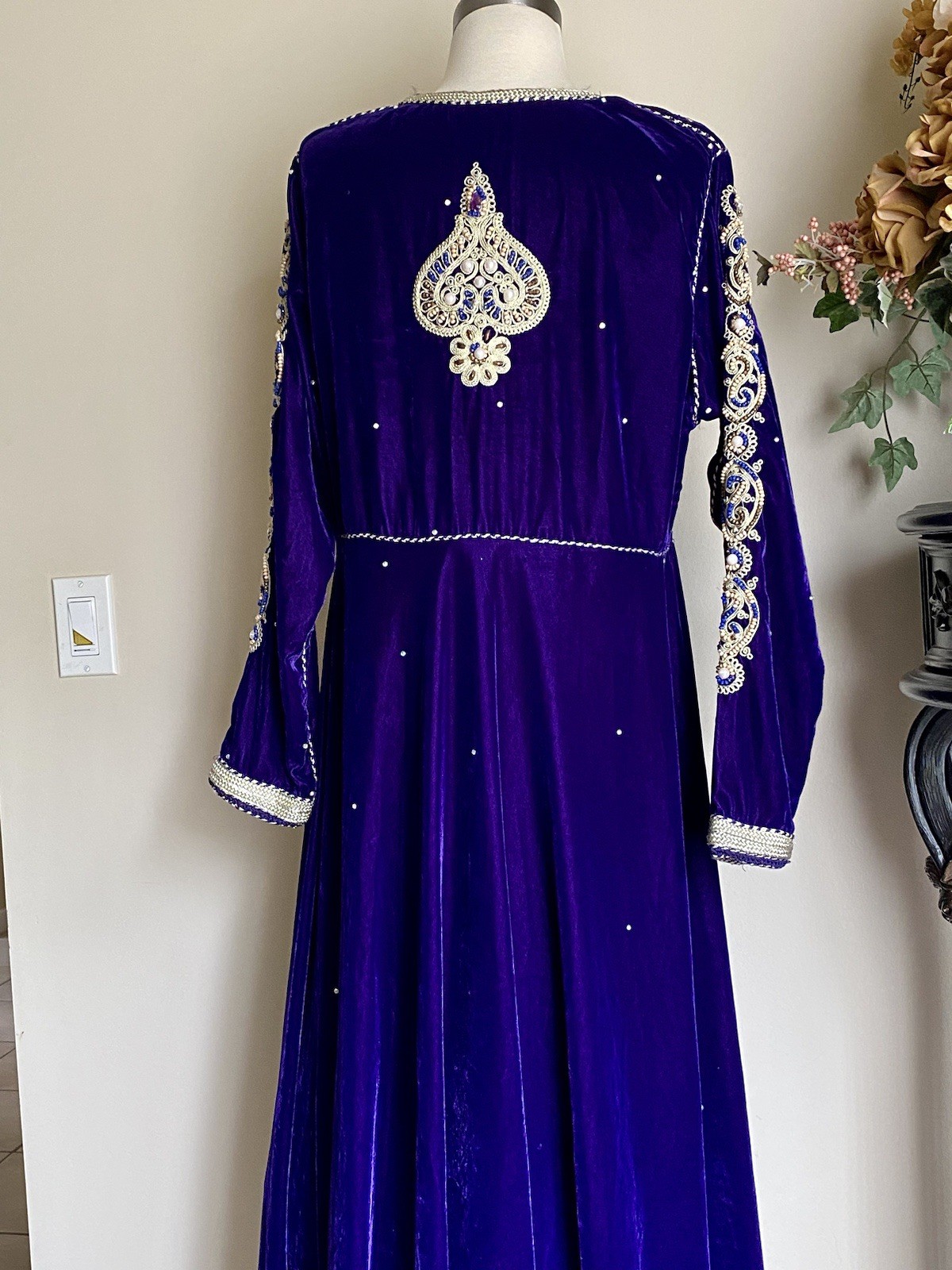 Velvet Flowy Anarkali Floor Length Indian Pakistani Wedding