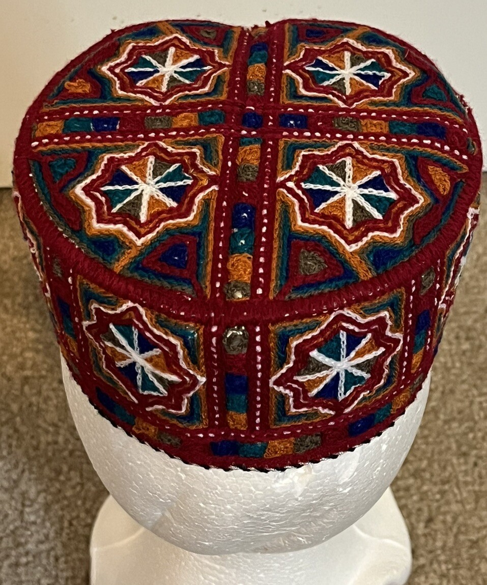 Traditional Sindhi/Balochi/Qandahari/Pashtoon embroided cap for men Sz 21 Islam