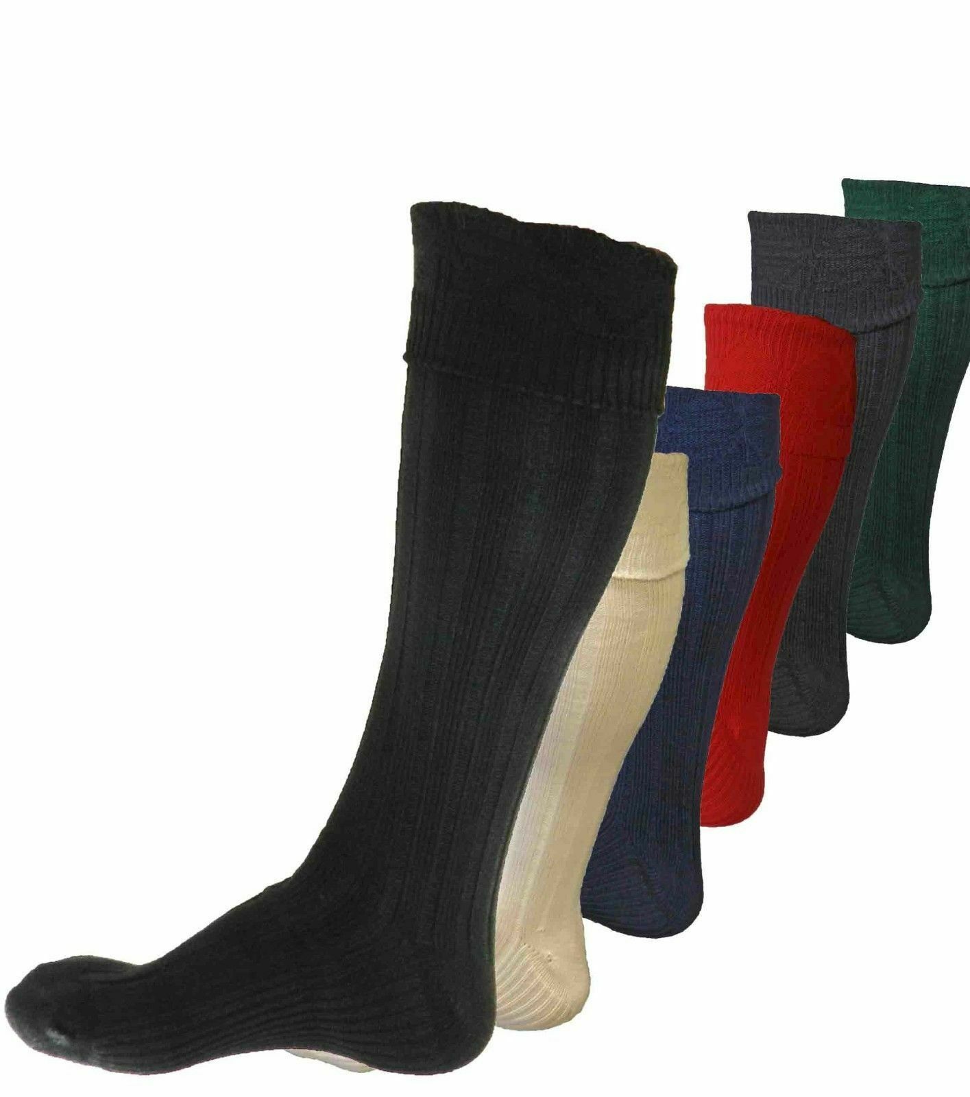 Scottish Wool Blend Men’s Kilt Hose Socks Available In 9 Different Colors