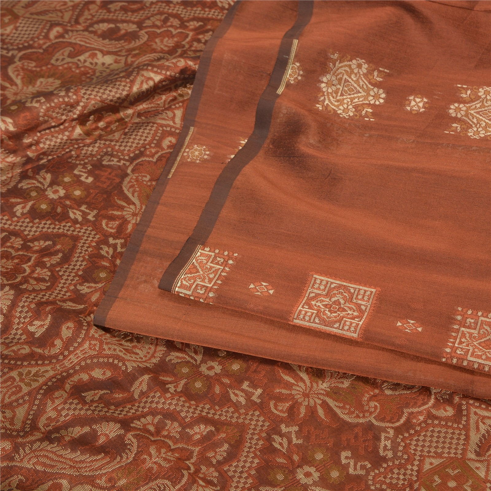 Sanskriti Vintage Copper Indian Sarees Blend Silk Woven Premium Sari Fabric